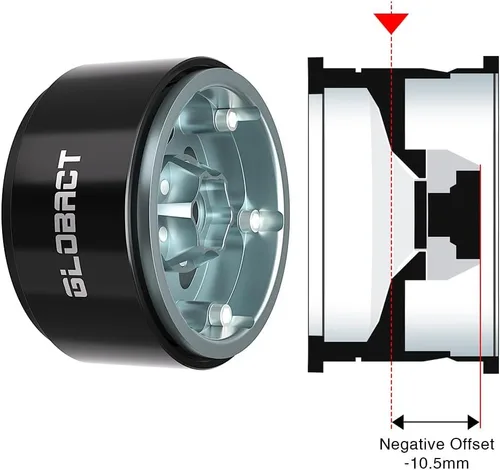 Vista 4 de Ruedas Beadlock de aluminio 1.9 – Offset -0.413 in RC llanta Hub para 1/10 RC Crawler TRX4 TRX6 Axial SCX10 UTB10 Redcat GEN7 8 VS4-10 RC4WD D90