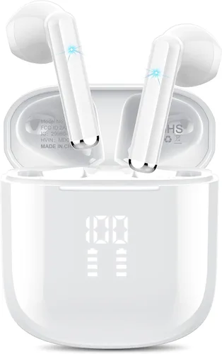 Vista 11 de OYIB Auriculares inalámbricos, auriculares Bluetooth 5.3 con 4 micrófonos ENC Clear Call, auriculares Bluetooth con control táctil, sonido estéreo