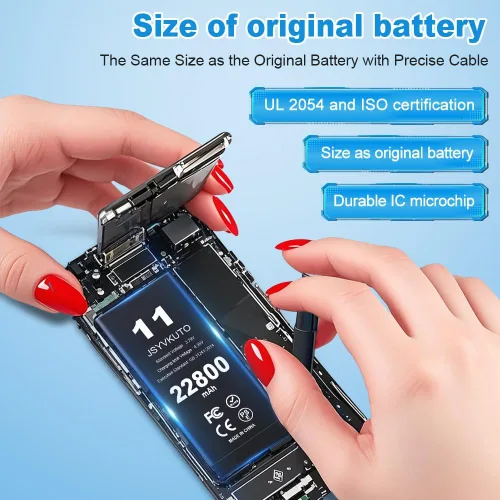 Vista 3 de Batería de repuesto de 22800mAh [actualizada] para iPhone 11, nueva batería de repuesto de 0 ciclos de mayor capacidad para iPhone 11 con kit