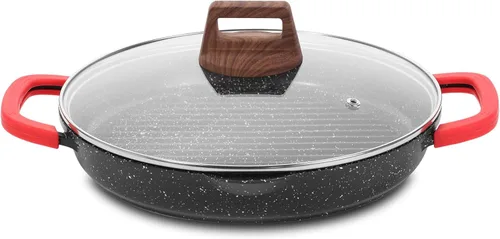 Vista 12 de Eslite Life Parrilla antiadherente de 9.5 pulgadas para cocina interior, sartén cuadrada grande versátil compatible con inducción para cocinar a