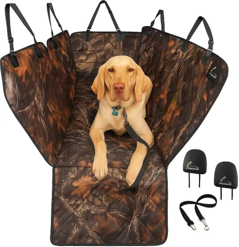 Vista 2 de Meadowlark Funda de asiento de coche para perro con hamaca de alta calidad, protector de asiento de automóvil, antideslizante, material para perro