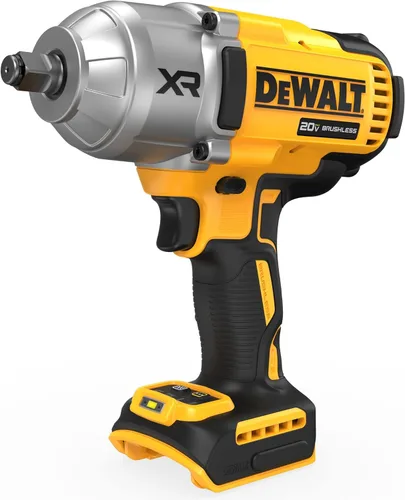 DEWALT Llave de impacto inalámbrica de 20 V MAX, pistola de impacto de 1/2, alto par de 4 velocidades con yunque de anillo de cerdo y luz LED, motor
