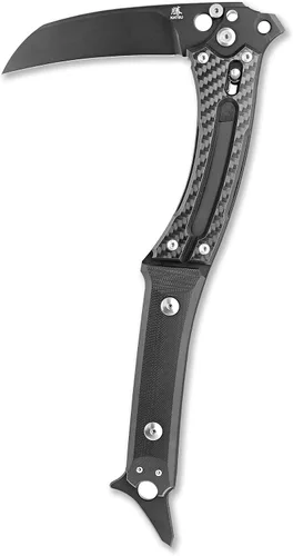 Vista 7 de KATSU Hacha plegable para camping, hacha táctica japonesa plegable de bolsillo con bloqueo de eje para supervivencia, al aire libre, corte