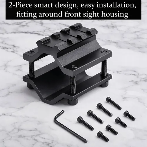 Vista 3 de 360 Tactical Adaptador Universal de Base Weaver de 21mm Convertidor de Cañón Mira de Alcance de Alta Resistencia