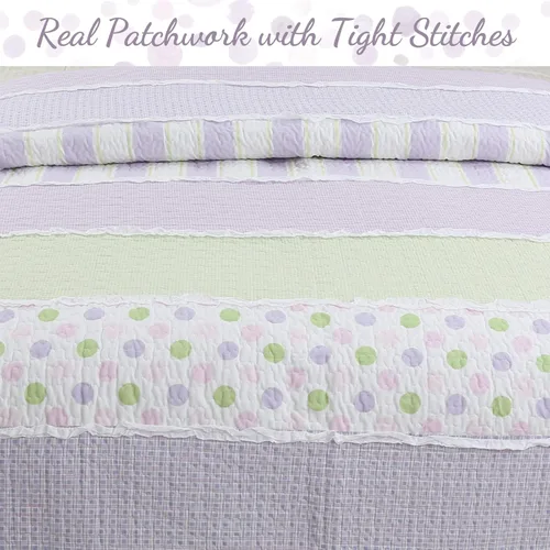 Vista 4 de Cozy Line Home Fashions Juego de ropa de cama reversible de 100 % algodón, colcha reversible para todas las estaciones