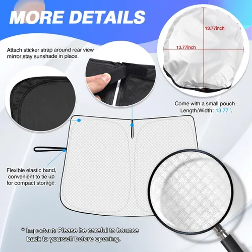 Vista 5 de Canvcle Parasol para parabrisas para Jeep Wrangler JL 2018-2026, accesorios gruesos de 6 capas para Jeep Gladiator JL/2020-2026, protector