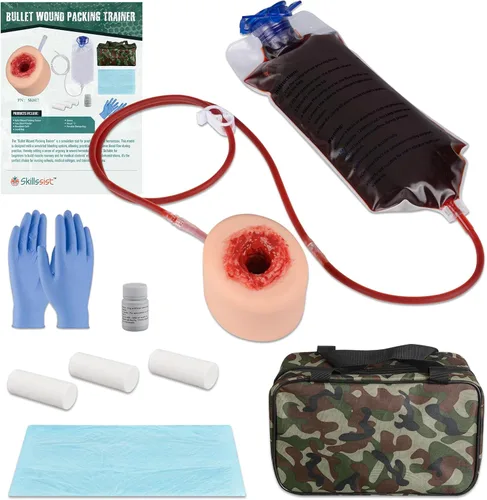 Kit de entrenamiento de embalaje de heridas, kit de entrenamiento para detener el sangrado para educación médica, práctica de emergencia de primeros