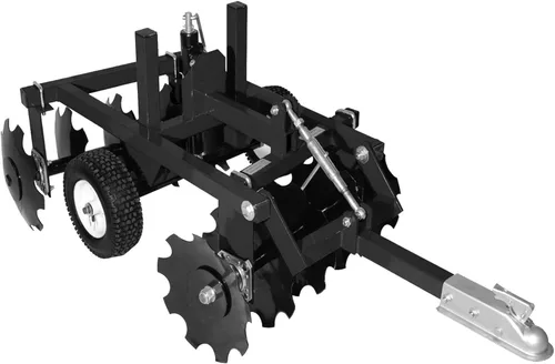 Field Tuff Disc Harrow - Hoja de acero de 10 a 14 pulgadas para ATV, UTV o tractores utilitarios, 33 pulgadas de ancho, incluye neumáticos de 12