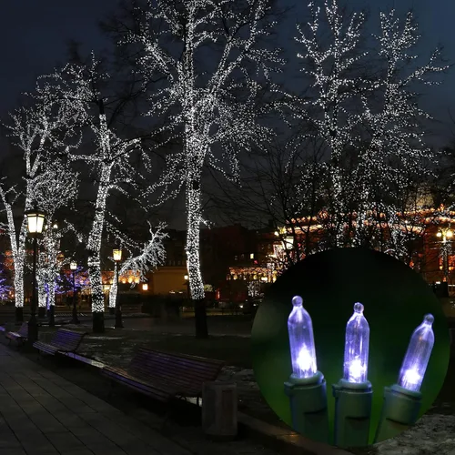 Vista 5 de LAMPHOME 100 miniluces LED blanco frío luces de Navidad mini luces LED de 216 pies mini luces LED para interiores y exteriores hogar fiestas bodas