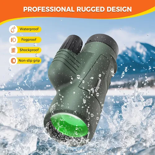 Vista 6 de Astromania Monoculares de prisma BAK4 de alta potencia de 10 x 42, impermeable, monoscopio de mano compacto para observación de aves, paisajes