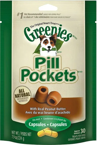 Vista 5 de Greenies Pill Pockets con dulces de mantequilla de maní real para perros, Mantequilla de cacahuate