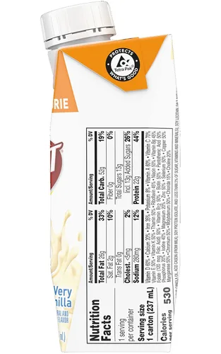 Vista 7 de Boost Bebida nutricional completa de calorías, muy alta, caja de vainilla, 8 onzas, paquete de 27
