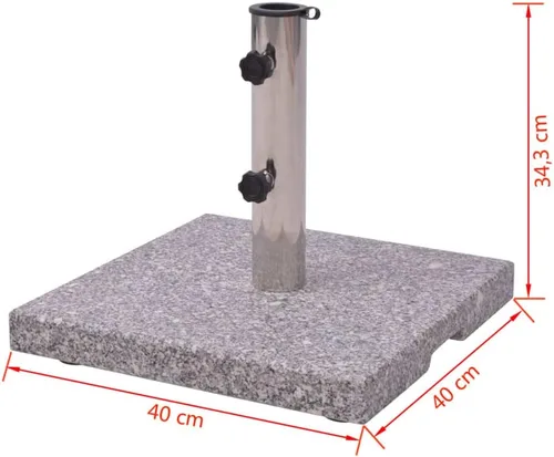 Vista 5 de vidaXL Base cuadrada para sombrilla de 15.7 x 15.7 pulgadas, soporte para sombrilla de playa y jardín