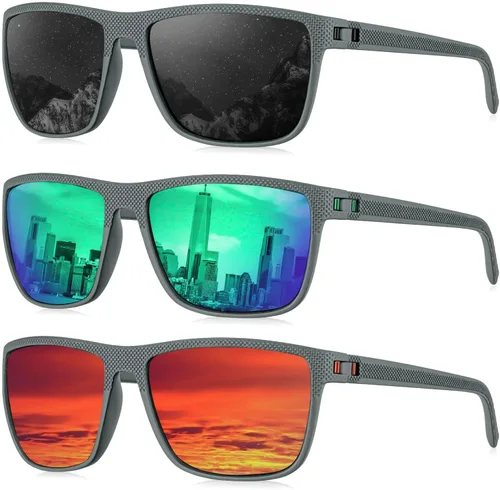 Vista 29 de KALIYADI Gafas de sol polarizadas para hombre, gafas de sol ligeras con protección UV para conducir, pescar y jugar golf