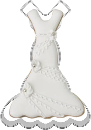 Cortador de galletas con forma de vestido de gran tamaño, de acero inoxidable, sin mangas, sirena, cola de pez, princesa, vestido de boda, cortador