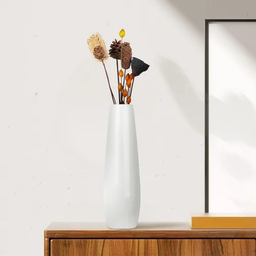 Vista 62 de White Ceramic Flower Vase,12 Inch Tall Modern Textured Vases for Home Decor,Table Centerpieces,Farmhouse,Shelf,Living Room Decorations Minimalist