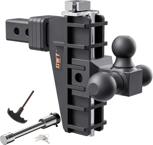 Vista 8 de GWTAUTO Enganche de remolque ajustable con gancho, enganche de caída de triple bola (1-7/8 x 2 x 2-5/16 pulgadas), se adapta a receptor de 2