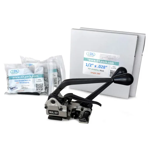 Vista 20 de IDL Packaging Recarga para kits de flejado de poliéster (PET) portátiles de 1/2 pulgada x 200 pies - Bobina de flejado de poliéster de 1/2 pulgada x