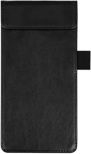 Vista 7 de WELLYUK 4.7" X 7.5" PU Leather Clipboard, A6 File Clip Document Organizer Writing Pad Office Business Card Holder, Magnetic Conference Pad with Pen