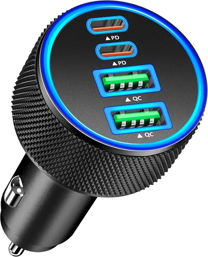 Vista 10 de [Apple MFi Certified] iPhone 17 Car Charger Fast Charging, KYOHAYA 3-Port 67W PD/QC Car Power Adapter USB-C Charger Cigarette Lighter + Type-C