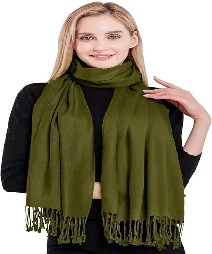 Vista 4 de CJ Apparel Solid Color Tassels Design Nepalese Shawl Seconds Scarf Wrap Stole Throw Head Wrap Pashmina Hand Made in Nepal New