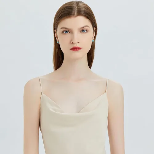 Vista 49 de Natural Stone Stud Earrings for Women 8mm Sterling Silver Genuine Gemstone Earrings Handmade Sterling Silver Crystal Stud Earrings for Women