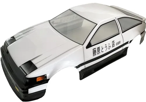 Vista 2 de 1/10 Escala RC pintada precortada Drift Racing Touring Onroad Carrocería de coche Ancho 7.480 in con accesorios de espejo retrovisor (AE86)