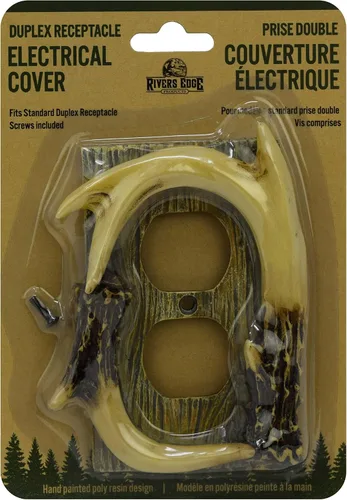 Vista 3 de Rivers Edge Products Rivers Edge Products Decora - Placa para interruptor de luz, doble balancín, cubierta de placa decorativa de poliresina