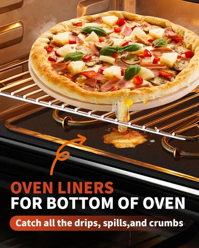 Vista 3 de Buself Revestimientos Grandes Enrollables para Horno – 17" x 75" Antiadherentes, Tapetes Reutilizables de Servicio Pesado para la Base del Horno