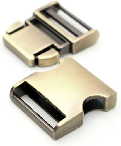 Vista 5 de CRAFTMEMORE Hebilla de liberación lateral curvada de metal de 1 pulgada para cinturón, mochilas, collar de perro, paquete de 2