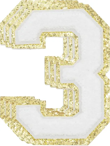 Vista 185 de 3 parches de letras de felpilla negra, parches de letras termo-adhesivas de 4-1/2", parches universitarios para ropa, S