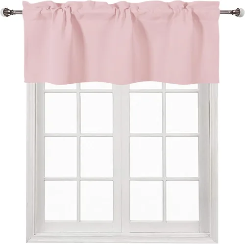 Vista 53 de DWCN Cenefa para ventana de cocina, con bolsillo para barra, para ventana, sala de estar/sótano, 36 x 16 pulgadas de largo, 1 panel, beige