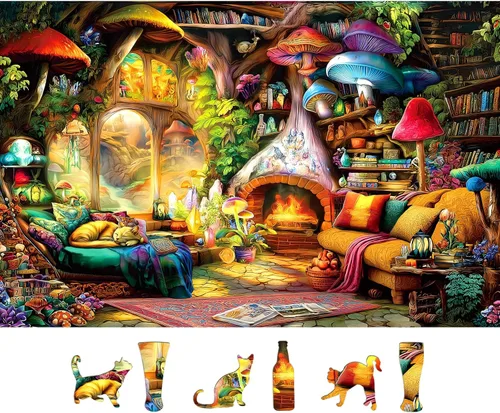 Vista 24 de Rompecabezas de arte visual 3D para adultos, 500 piezas, rompecabezas de cueva amanecer, para adultos, hermosos rompecabezas de paisaje