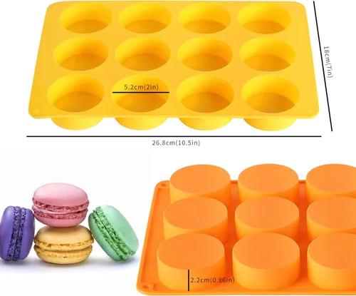 Vista 2 de 2 moldes de silicona para galletas de chocolate Oreo, molde redondo de silicona de 12 cavidades, molde para hornear para Oreo, chocolate, galletas