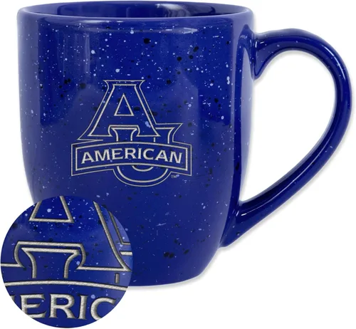 Vista 214 de Rico Industries NCAA Saint Joseph's (PA) Hawks Logo Principal Color Marrón 16 oz Logotipo del Equipo de Color Láser Grabado en Cerámica Moteada Taza