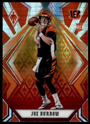 Panini Phoenix Fire Burst #101 Joe Burrow Cincinnati Bengals (Refractor de Prizm plateado) 2020 - Tarjeta de fútbol americano de la NFL (RC - Rookie