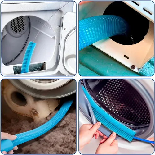 Vista 2 de Kit de limpieza de ventilación de secadora, 4 piezas de limpiador de pelusa para secadora, accesorio de aspiradora y herramienta de cepillo, kit