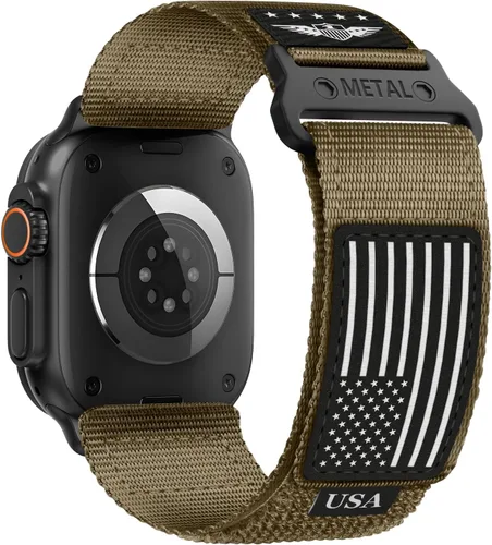 Vista 16 de Rugged Nylon para Correa de Apple Watch para Hombres Series 11/10/9/8/7/6/SE/5/4/3/2/1 iWatch Bands para Hombre, Correa de Muñeca Ajustable