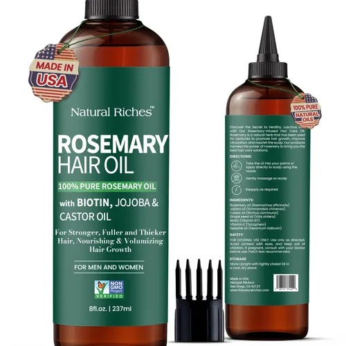 Vista 10 de Natural Riches Aceite de argán marroquí morado para cabello con extracto de linaza, fórmula anti-latón para cabello rubio, plateado, platino y gris