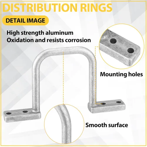 Vista 3 de Yaocom 1 Pcs Distribution Rings Aluminum D Ring for Sorting Out Electric Cables, Cable Management, for Commercial and Residential Use, Silver