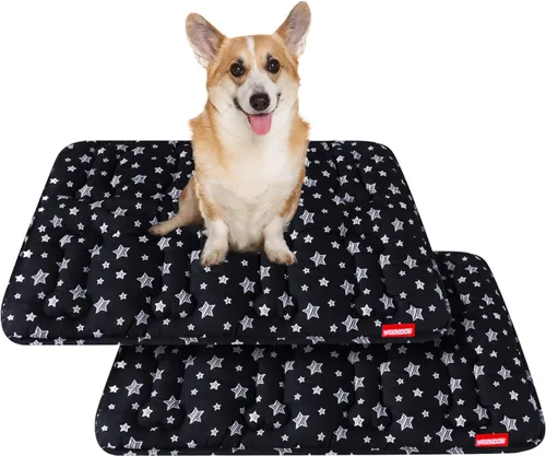 Vista 9 de Tapete para jaula de perro (24 x 18 pulgadas), paquete de 2, cama suave, almohadilla personalizada, parte inferior antideslizante, lavable a