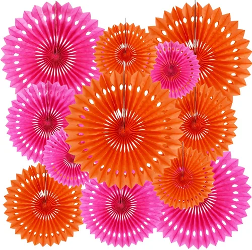 Vista 25 de BEISHIDA Juego de decoración de abanicos de papel redondos de panal de abeja para Año Nuevo, graduación, cumpleaños, boda, despedida de soltera