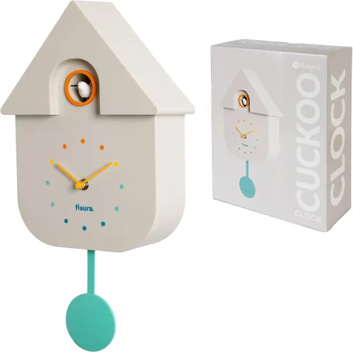 Vista 9 de Fisura Reloj de pared de cuco con color. Reloj analógico único con péndulo en plástico ABS, idea decorativa de regalo para el hogar. 8,5 x 3,1 x