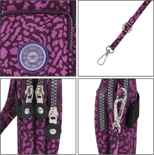 Vista 5 de ZGMYC Bolsa de 3 capas para teléfono celular, bolso de pulsera impermeable deportivo para el hombro, cartera