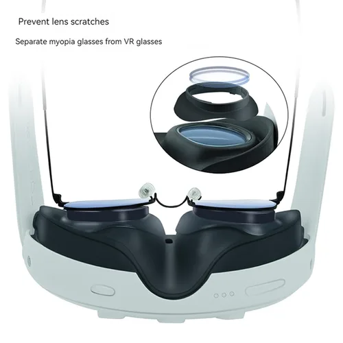 Vista 4 de 1 Set Glasses Spacer Compatible with Quest 3, VR Lens Protective Frames LDPE Anti-Scratch Ring with Storage Box Protect VR Headset Glasses for Quest