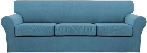 Vista 46 de Fundas de sofá de 4 piezas para sofá de 3 cojines, funda de sofá suave para perros, fundas de sofá lavables con 3 fundas de cojín individuales