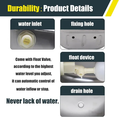 Vista 5 de Cuenco de agua automático para perro de gran tamaño, cuenco de agua potable para animales, cuenco de agua para perros al aire libre, cuenco de agua