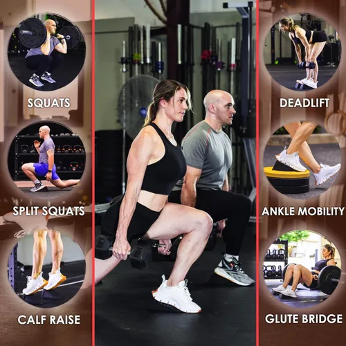 Vista 3 de Bloque de Cuña para Sentadillas: Par de Tablas Inclinadas Ajustables y Antideslizantes Diseñadas por Médicos para Sentadillas con Talones Elevados