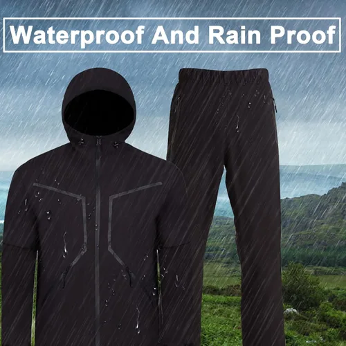 Vista 8 de K.E.J. Chaqueta de lluvia de golf, impermeable, trajes de lluvia de golf para hombres, equipo de lluvia de golf