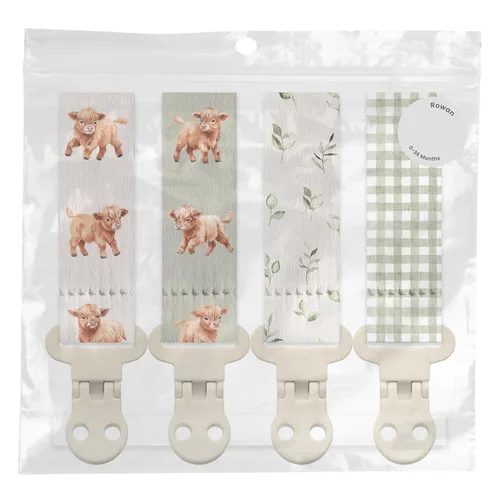 Vista 27 de Stadela - Juego de 4 clips para chupetes de bebé para niñas – Juego de regalo con flores modernas y neutrales estilo Boho (Allysa)